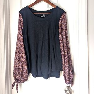 Anthropologie Maeve Black Long Sleeve top size L